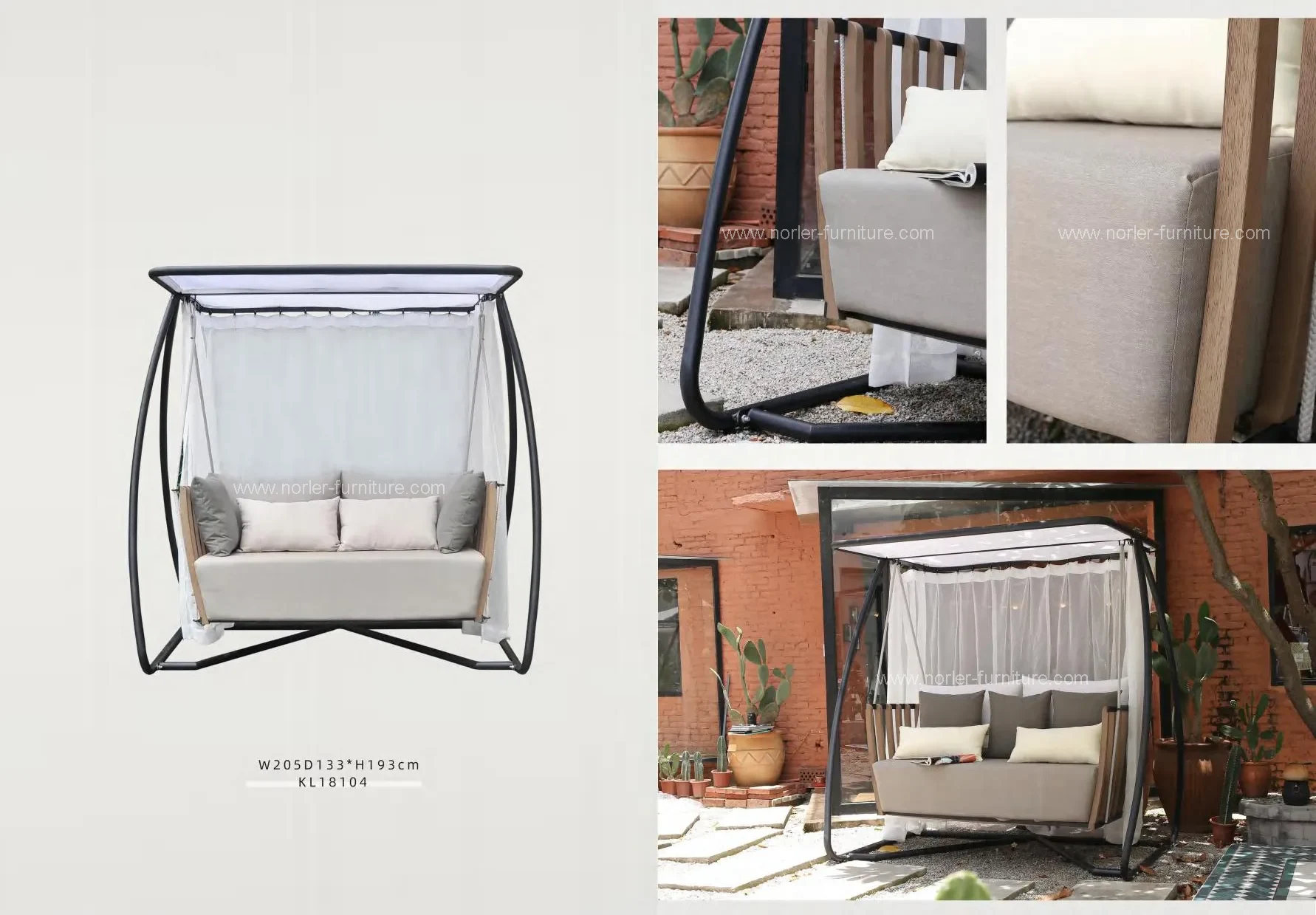 Outdoor Aluminum Frame Rope Adumbrate Swing Chair