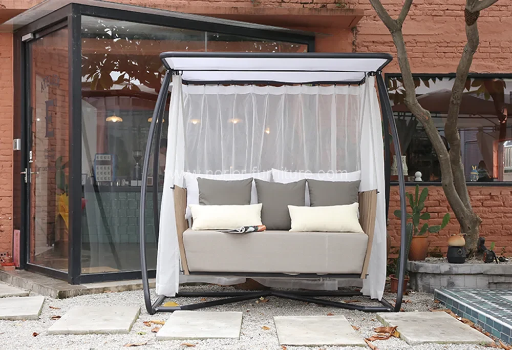 Outdoor Aluminum Frame Rope Adumbrate Swing Chair
