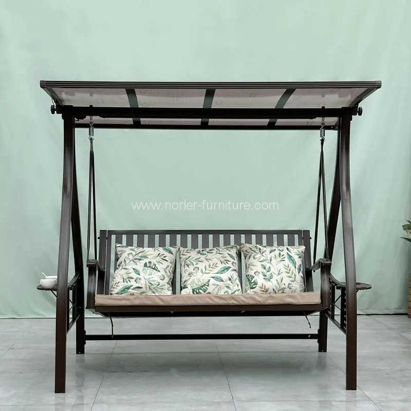 Outdoor Aluminum Swing With Solar Lights Shed Outdoor Aluminum Swing With Solar Lights Shed